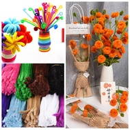 100pcs/set Colored Chenille Stems Velvet Twist Sticks -  Fuzzy Wire DIY Flower Bouquet Kit for Stude