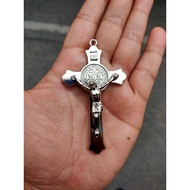 Saint Benedict Crucifix Silver Pendant