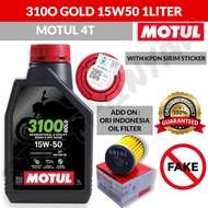 GUARANTEE 100% ORIGINAL MOTUL 4T 3100 GOLD 15W50 ENGINE OIL MINYAK HITAM ENGINE OIL MOTOR YAMAHA OIL