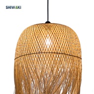 [ShiwakiMY] Bamboo Pendant Light Lamp Shade Lighting Fixtures Hanging Decorative Ceiling Lamp for Apartment Kitchen Home Restaurant Decor