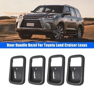 Car Inner Door Handle Bezel Front Rear Black ABS Car Accessories for Toyota Land Cruiser Lexus LX450 1991-1997 SET