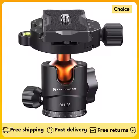 K&F CONCEPT BH-28L Ballhead Tripod Mount Adapter 28mm Large Ball Head Adapter with Quick Release Pla