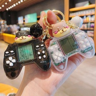 Creative Cartoon Unique Mini Game Console Keychain Cute Handheld Tetris Game Console Pendant HO1Z