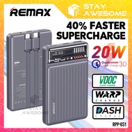 REMAX Flight Portable Travel Super Fast Charging 22.5W Powerbank 10000mAh Pawer Bank With Built In Type C Cable RPP-651