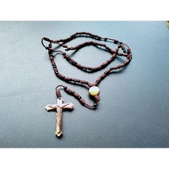 S95 SKAPULIR SCAPULAR ROSARY CATHOLIC CONTRACT BLACK MOTE