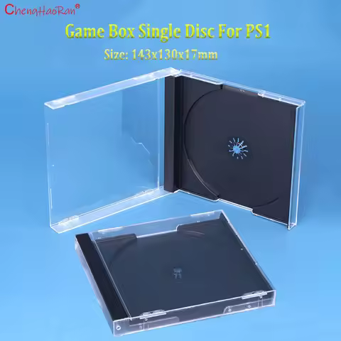 1PCS High Quality Game Box Single Disc For PS1 Transparent Plastic Single Disc Storage Bracket Box C