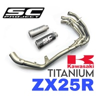 Design SC PROJECT Exhaust Kawasaki ZX25R Full System Manifold 60MM Titanium Ekzos Motor Muffler ZX25