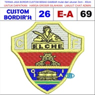 E-A69 LOGO EMBROIDERY PATCH SPANISH FOOTBALL CLUB ELCHE - CUSTOM EMBROIDERY S'T TESTIMONI