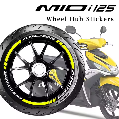 For 14'' Yamaha Mio i 125 Reflective Motorcycle Wheel Hub Stickers Motor Bike Accessories Scooter Ri