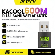 Kacool WiFi Adapter 600Mbps Dual-Band 2.4G and 5G Hz Bluetooth Wireless Receiver Adapter