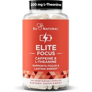 EuElite Caffeine Pill Contains 100mg Caffeine+200mg No Vibration Focusing Energy & Cleaning Puzzle C