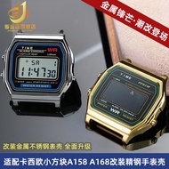 Suitable for Casio Small Square Electronic Watch A158 A159 F91W Modified Stainless Steel Watch Case 