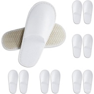 Disposable Slippers - Set of 6 Pairs for Hotels & Homes | White