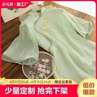 cheongsam cheongsam muslimah plus size Pakaian musim panas cheongsam Cina baru, skirt gaya kebangsaa