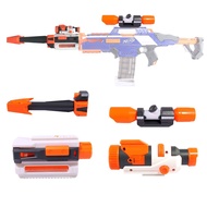 Toy Gun Modification Accessories Set for Nerf N-strike Elite Series Muffler Tail Stock Flashlight