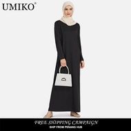 UMIKO Women Long Dress Inner Jubah Abaya Muslimah Comfortable Long Inner Dress Plus Size 3XL