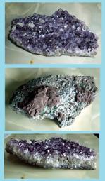 天然無燒染色紫水晶簇-紫水晶洞片-重量4897g(約4.9公斤)長33cm+寬20cm+高厚5cm聚寶盆-磁場強能量