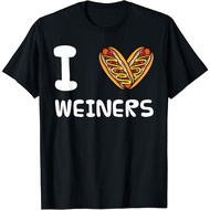 I Love Weiners Hotdogs Frankfurter Wiener Frank Sausage Bun T-Shirt