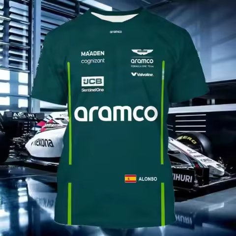 Aston Martin T-shirt Quick-drying Motorcycle T-shirt Spanish Racer Fernando Alonso 14 T-Shirt Kit Fa