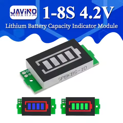 1S 2S 4S-8S Single 3.7V Lithium Battery Capacity Indicator Module 4.2V Blue Display Electric Vehicle