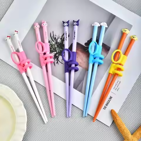 Sanrio Hello Kitty Kuromi Cinnamoroll Chopsticks Melody Fast Practice Finger-Cot Chopsticks Tsupplie