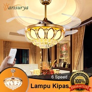 Crystal Fan Lamp Chandelier Ceiling Lotus Decorative Lamp Ceiling Fan Dining Room Living Room Bedroom 42inch Remote Control YDA