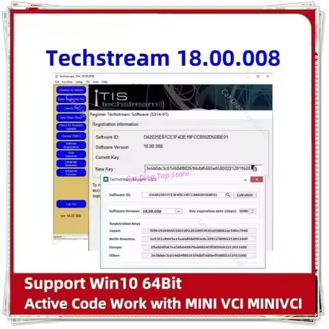 2026 hot sell new For TOYOTA TIS Techstream 18.00.008 Software Link and Active Code Work with MINI V