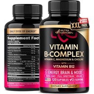 Vitamin B Complex for Men & Women - Made in USA - B-Complex: B1, B2, B3, B5, B6, B7, B8, B9, B12 wit