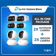【Tapo CCTV Bundle】4 Kamera (2 Dalaman C230 + 2 Luaran C246D) Keselamatan Rumah Pintar dengan Pengesa
