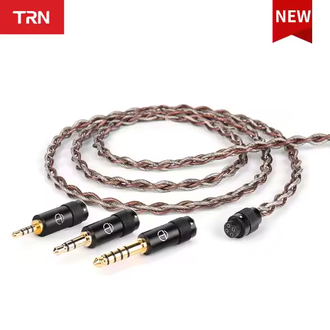 TRN RedChain Earphones Upgrade Cable Silver-Plated Copper OFC Swappable Connectors 2.5/3.5/4.4 For 2