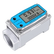 Digital Turbine Water Flow Meter Digital LCD Display with NPT Counter and FNPT Thread Gas Oil Fuel F
