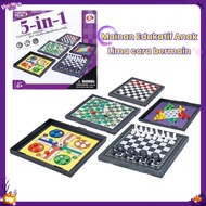 READY Educational Toys for Children / 5 In 1 / Family Board Game / Magnetic Chess / European Flying 