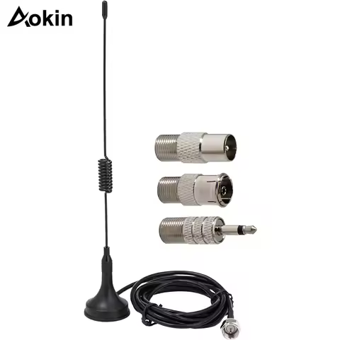 FM Stereo Antenna Ancable Magnetic Base 75 Ohm FM Antenna Kit for Stereo Receiver Indoor Table Top R