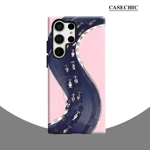 F1 Racetrack Pink Phone Case for Samsung Galaxy S26 S25 Ultra S24 S23 Ultra Plus Shockproof Double l