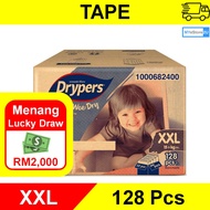 Drypers Wee Wee Dry - Size XXL (128 pcs) Lampin [TAPE] Diaper