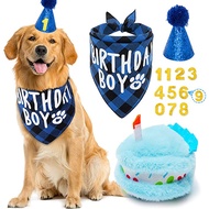 Pet Birthday Party Supplies Dog Birthday Boy Scarf Hat Cake Toys for Pet Dog  Birthday Decorations