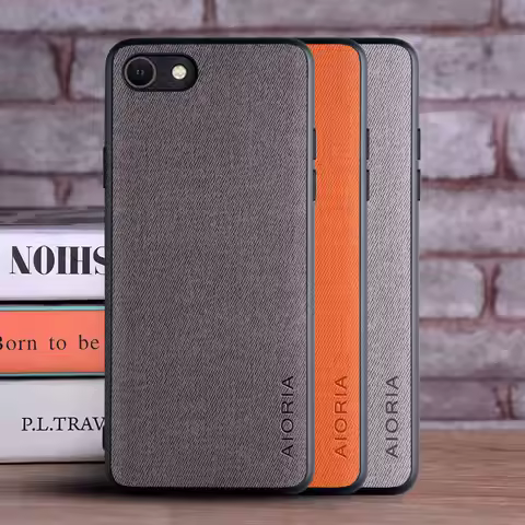 Case for iPhone 7 8 6 6S Plus XR SE coque Luxury textile Leather skin TPU hard phone cover for iphon