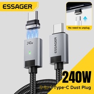 Essager 2-in-1 PD240W C-C Mag-netic Cable Type C Cable 5A Type-C To Type C Data Wire Cord Fast Charg