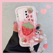 OPPO Reno Case Cute Summer Strawberry Wave Side White Chain Casing OPPO Reno2 Reno2F Reno2F Girl Phone Case