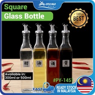 Oil Dispenser Condiment Bottle Glass 300ml/500ml Sauce Bottle Vinegar Bottle Botol Minyak Sos Funnel