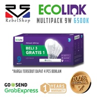 Ecolink LED Bulb 3 Free 1 Multipack 9W White Bulb 900 Lumen 6500K LED Light Bulb - 9 W 9Watt 9 Watt