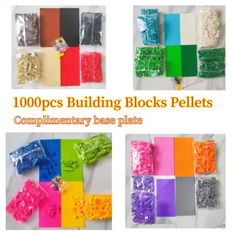 Building Blocks Compatible for lego Hybrid Particles1000pcs Bulk 17Colours DIY toys for children Fre