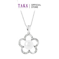 TAKA Jewellery Lustre Pearl Diamond Pendant 9K