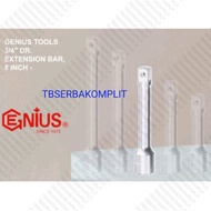 GENIUS EXTENSION BAR SOCKET DR 3/4" Length 4" 100mm / 6" 150mm / 8" 200mm / 10" 250mm / 16" 400mm SO