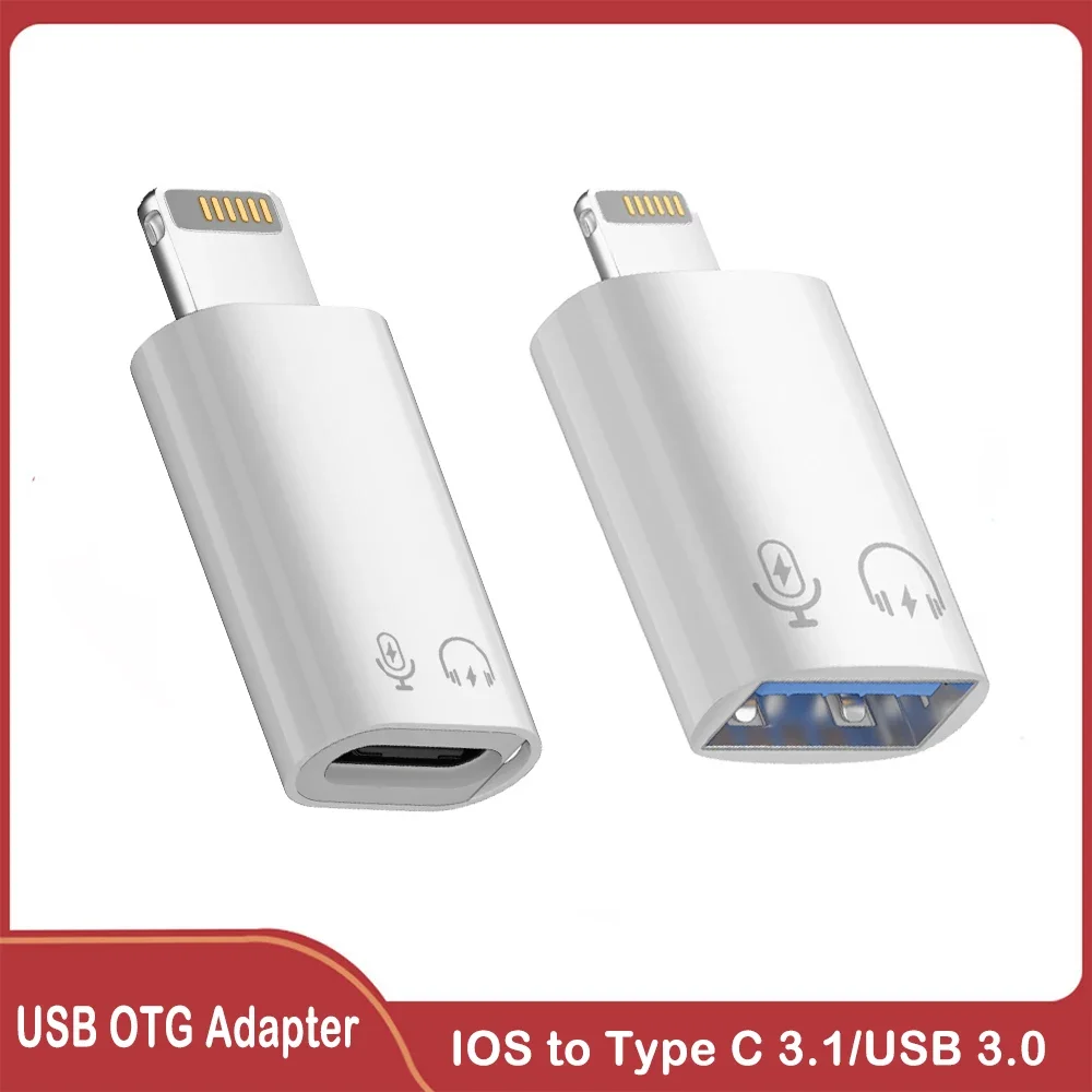 USB C To Lightning OTG USB Adapter For iphone Lightning To Type C 3.1 USB 3.0 Connector For ipad iphone Headphone Adapter