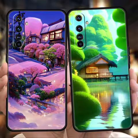 Japan Anime Landscape Soft Silicone For Realme 8i 9i 9 Pro Plus GT2 Pro C3 6 7 8 Pro C21 C11 C25 Pro
