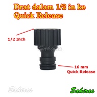 1/2 In Threaded Connector to 16 mm Quick Release Connector