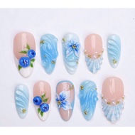 (NAILSBYVHYYTA) PRESS ON NAILS 3D BLUEBERRY MERMAIDCORE
