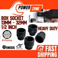 Box Socket 1/2" / Socket Wrench 1/2" / Impact Socket 1/2" - Heavy Duty (13mm - 32mm)