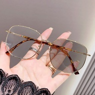 JN IMPRESSION Photochromic Gold Wire Frame Anti-blue Light Myopia Glasses Sven Business Style Flat G